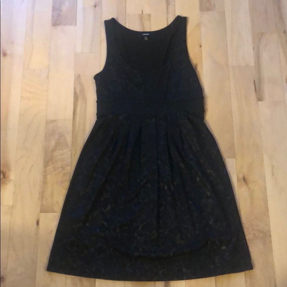 Black & metallic Express dress